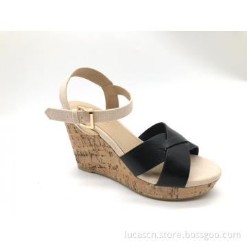 Women's Platform Wedge Sandals Summer Shoes with Buckle